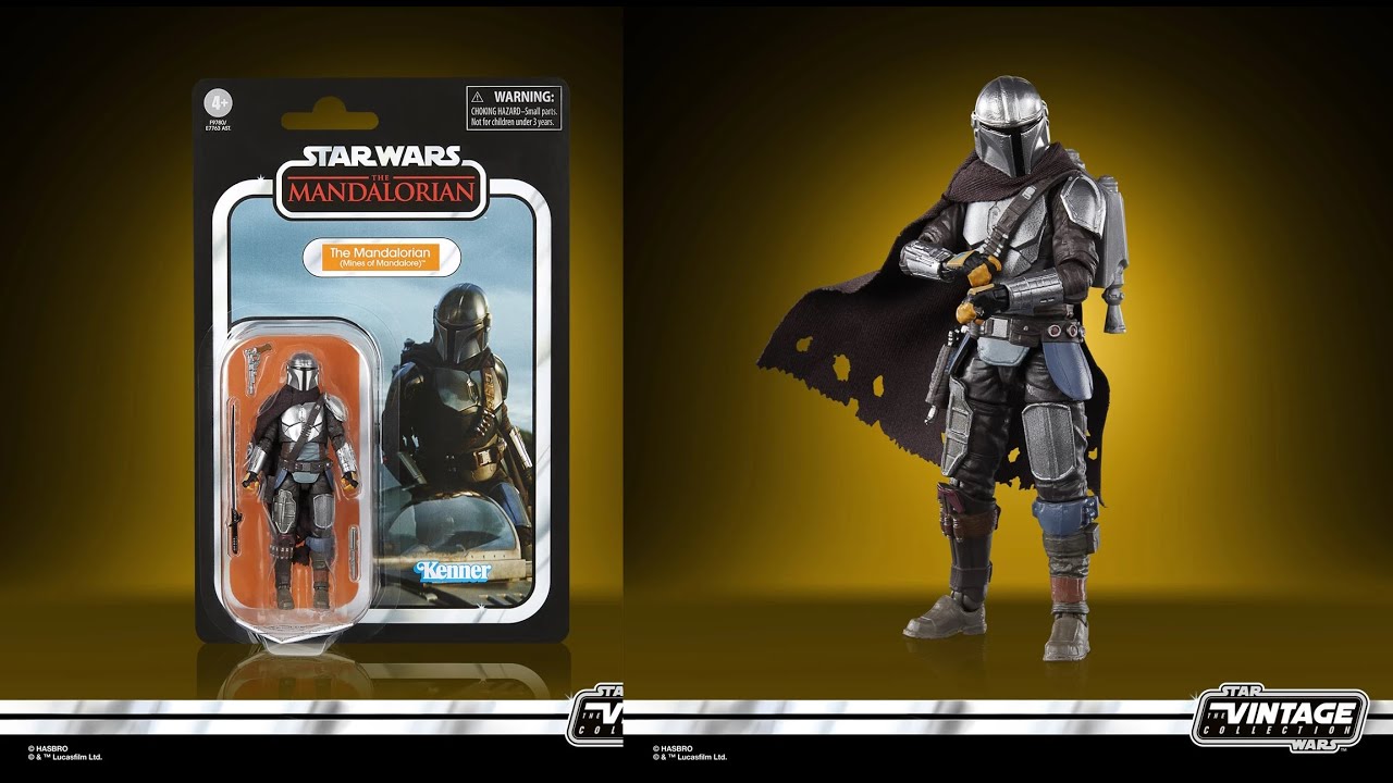 Hasbro Star Wars The Vintage Collection – Action Figure Mandalorian (Miniere Di Mandalore) 9,5 Cm, Con Blaster, Pugnale E Darksaber