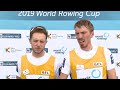 Tim Brys and Niels Van Zandweghe Interview - 2019 World Rowing Cup I