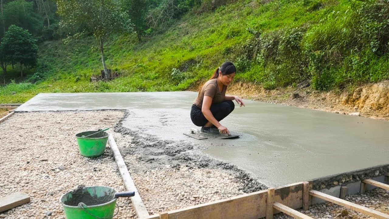 Inspiring Construction Journey of a 17-Year-Old Single Girl Building Her First Home Foundation