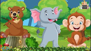 Happy Animal Moment: Brown Bear, Monkey, Elephant - Animal Sounds