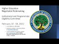 Institutional and Programmatic Committee Meeting PM Session February 14th, 2022