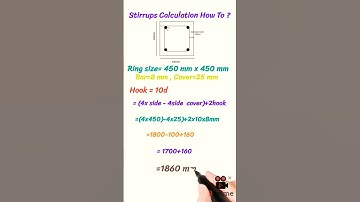 How to calculate reinforcement stirrups #stirrups #civilengineering #construction #shorts #viral
