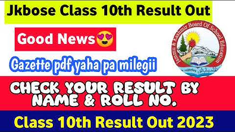 Jkbose Class 10th Result Out Check Your Name 😍