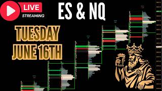 🔴Live: ES | NQ Futures Trading. Order Flow | Volume Profile. Apex | June 16th.