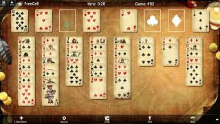 FreeCell Game #82 SOLVED Microsoft Solitaire