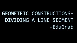Celebrity Geometric Constructions - Division of Line segment - Part 1 Profile