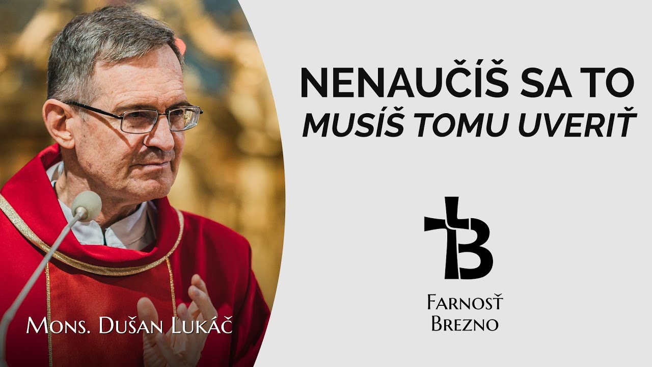 Nenaučíš sa to, musíš tomu uveriť. │ o. Dušan Lukáč