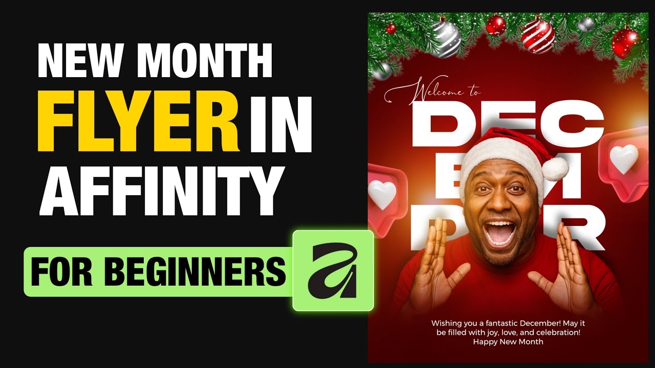 Design Happy month flyer on Affinity by Canva 