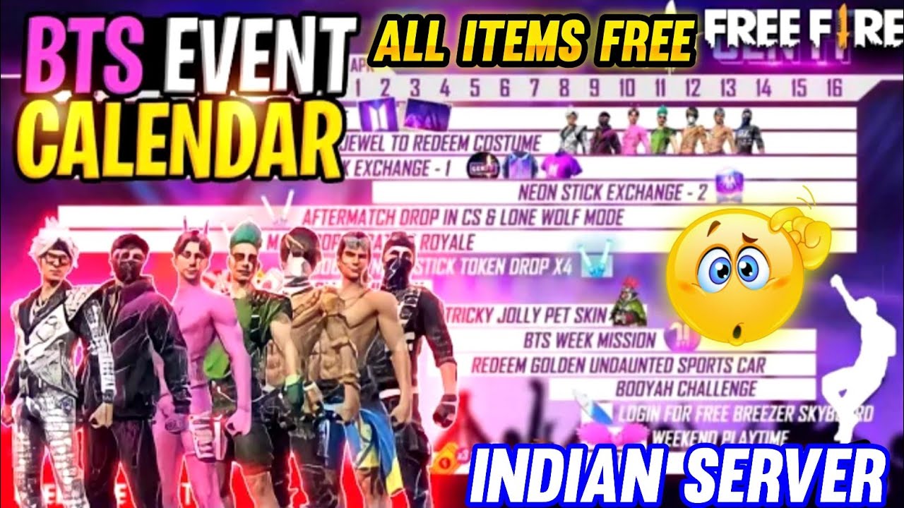 BTS EVENT CALENDAR FREEFIRE | GEN FF EVENT CALENDAR | FREEFIRE 25 MARCH EVENT |FREEFIRE NEW CALENDAR