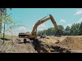 Cat 375 Excavator Setting Storm Pipe | Residential Excavating