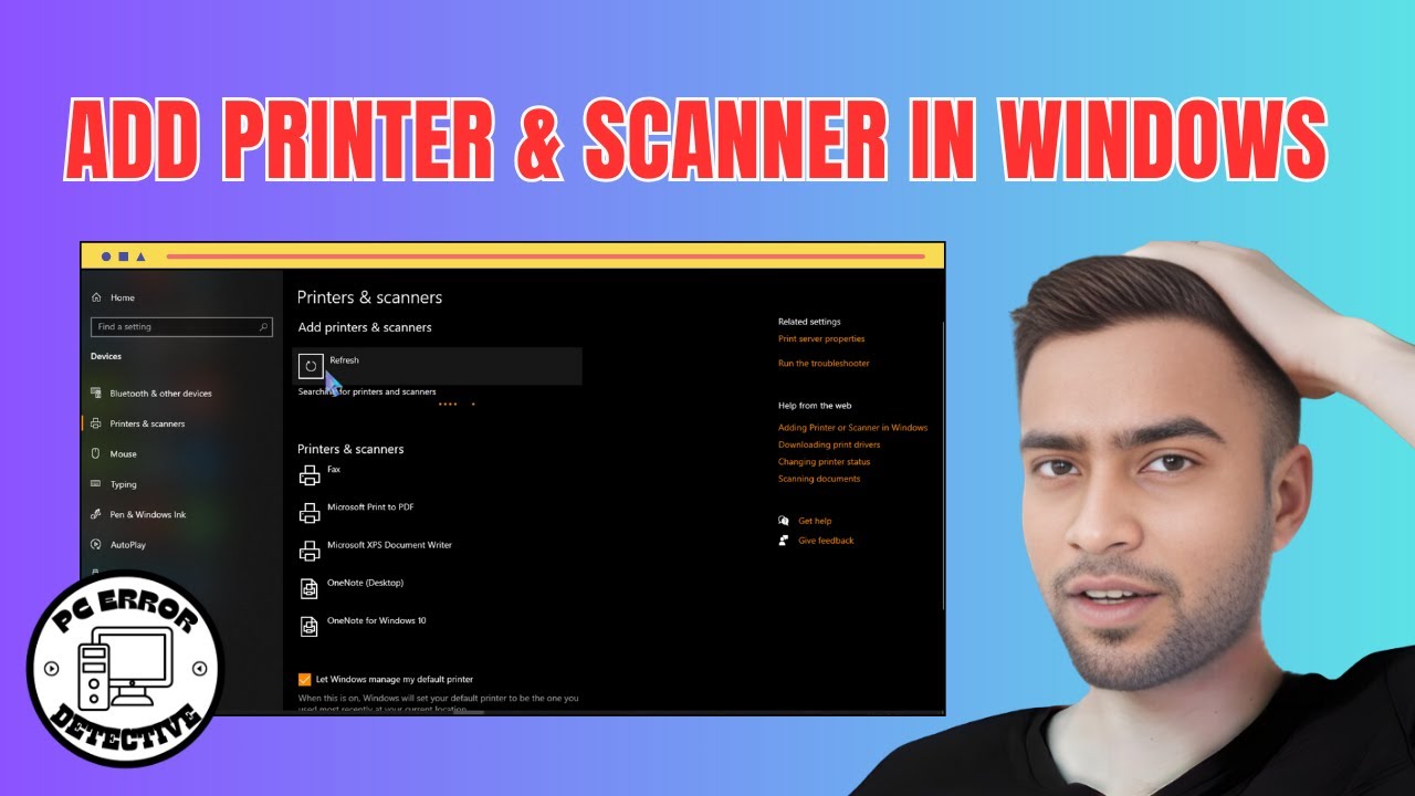 How to Add Printer & Scanner in Windows 10 - YouTube