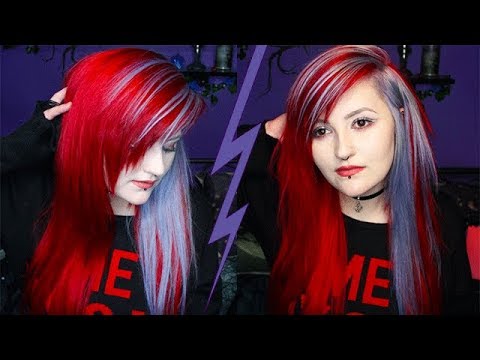 Dying My Hair Crimson Red Silver Youtube<script async src=