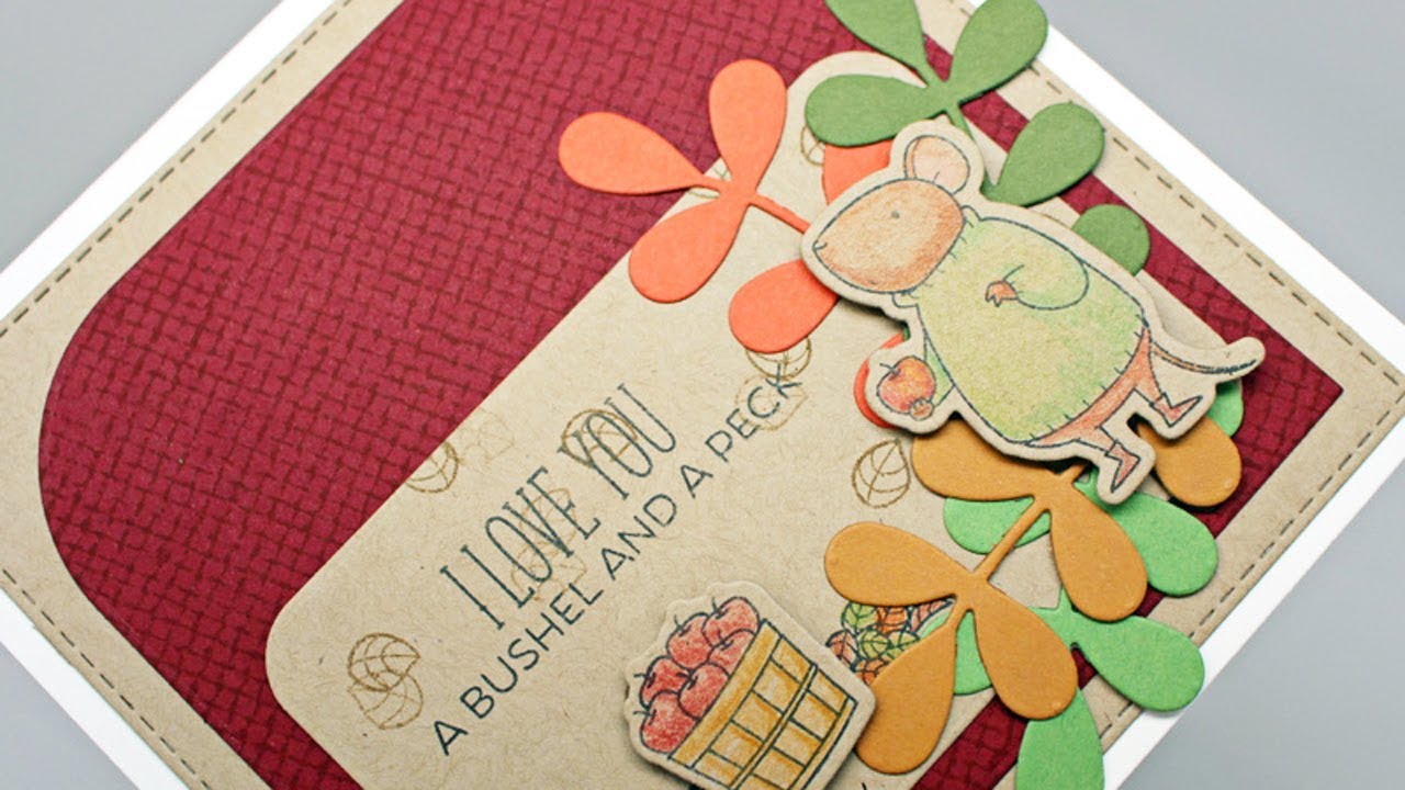 How to Create a Card with Colored Pencils on Kraft - YouTube