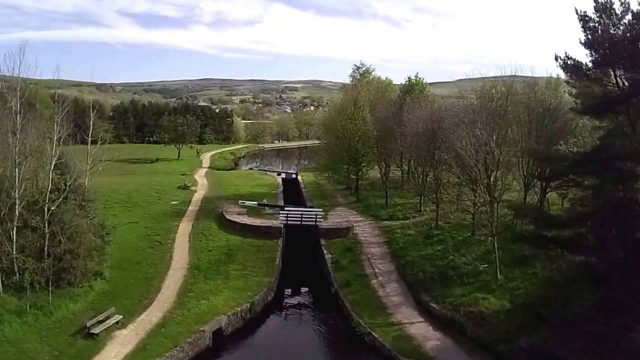 Aerial flight over Diggle, Saddleworth by drone. YouTube