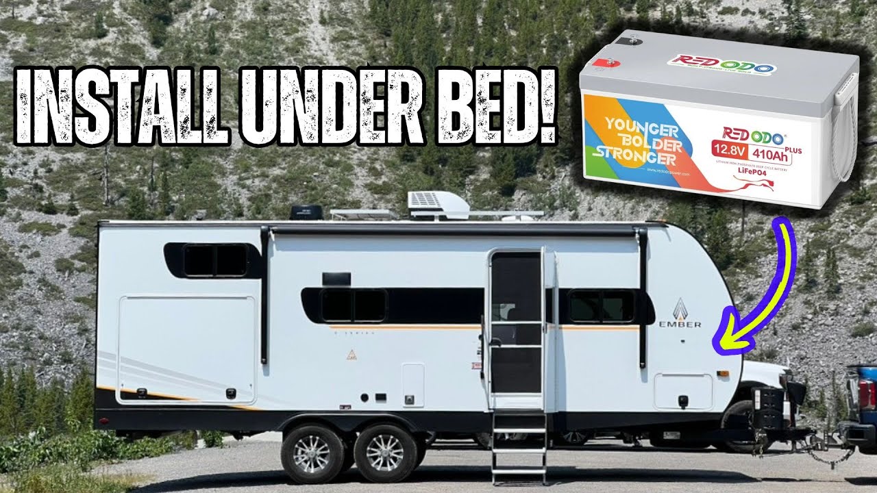 Lithium Battery Install UNDER BED of Ember Travel Trailer 22ETS - YouTube