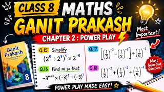 Class 8th maths ganit Prakash | Ch-2 power play | most important questions #maths by sahil sir 