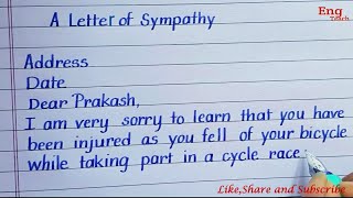 Sympathy letter | sympathy letter writing | writing | English handwriting practice | Eng Teach