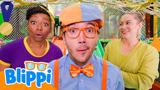 blippi learns how exercise play same time learn colors science