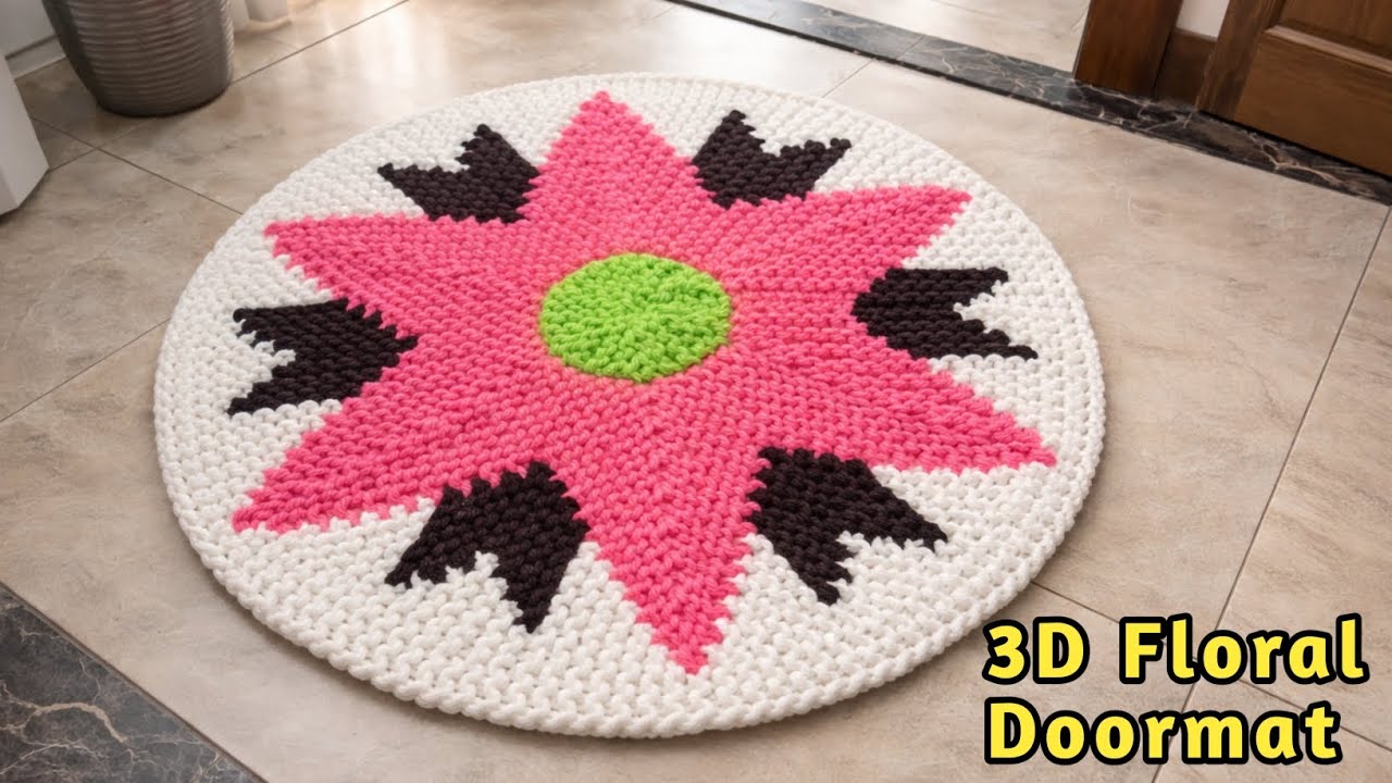 How to Make a Round Flower Doormat at Home | Step-by-Step Tutorial #230