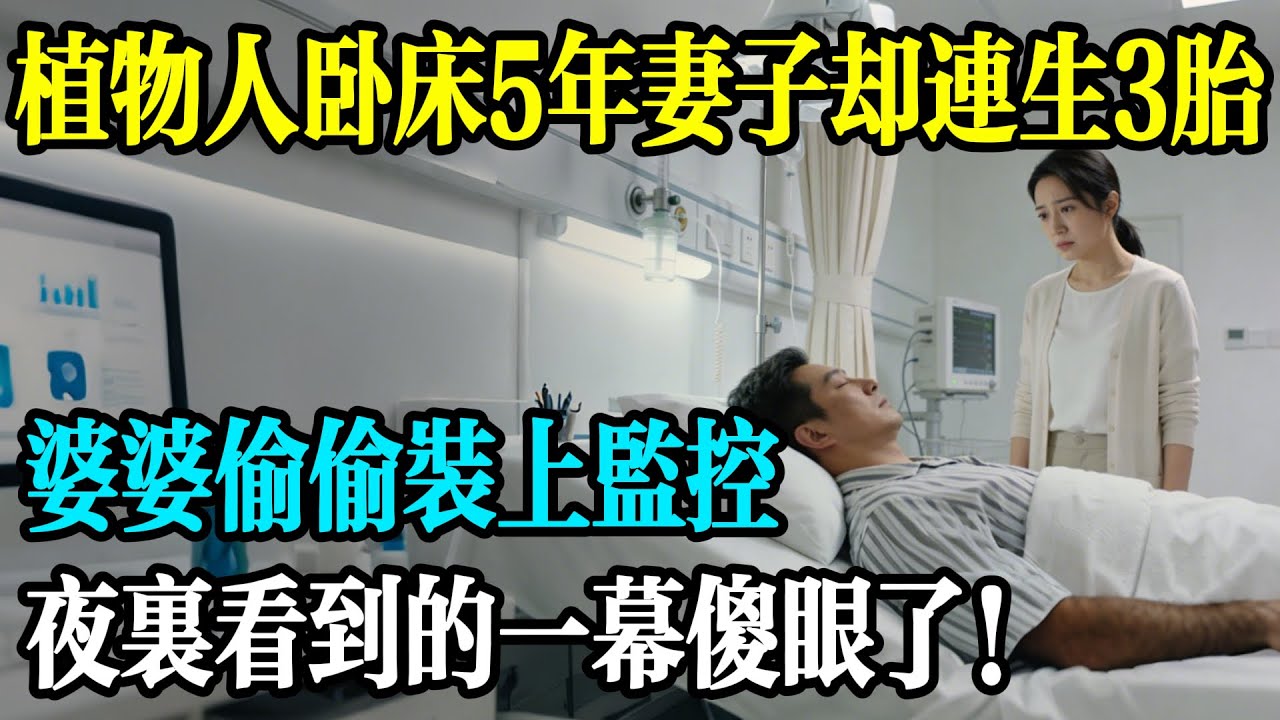 植物人臥床 5 年妻子卻連生 3 胎，婆婆偷偷裝上監控，夜裡看到的一幕傻眼了！