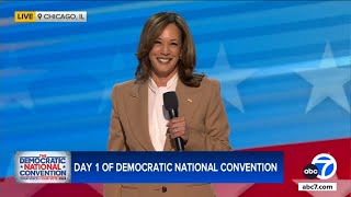 FULL SPEECH: Kamala Harris makes surprise speech at DNC, thanks Biden and looks to November