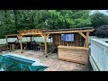 Backyard bar and grill build pt6 tv is up