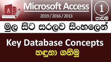 Microsoft Access for Beginners - Part 01 - v2019/v2016/v2013 ( in Sinhala) - Database Concepts