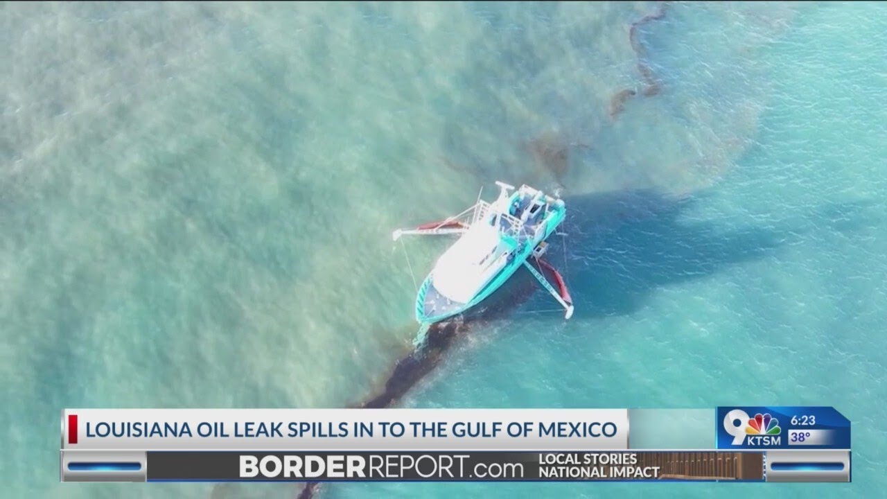 Louisiana oil leaks into the gulf on Mexico - YouTube