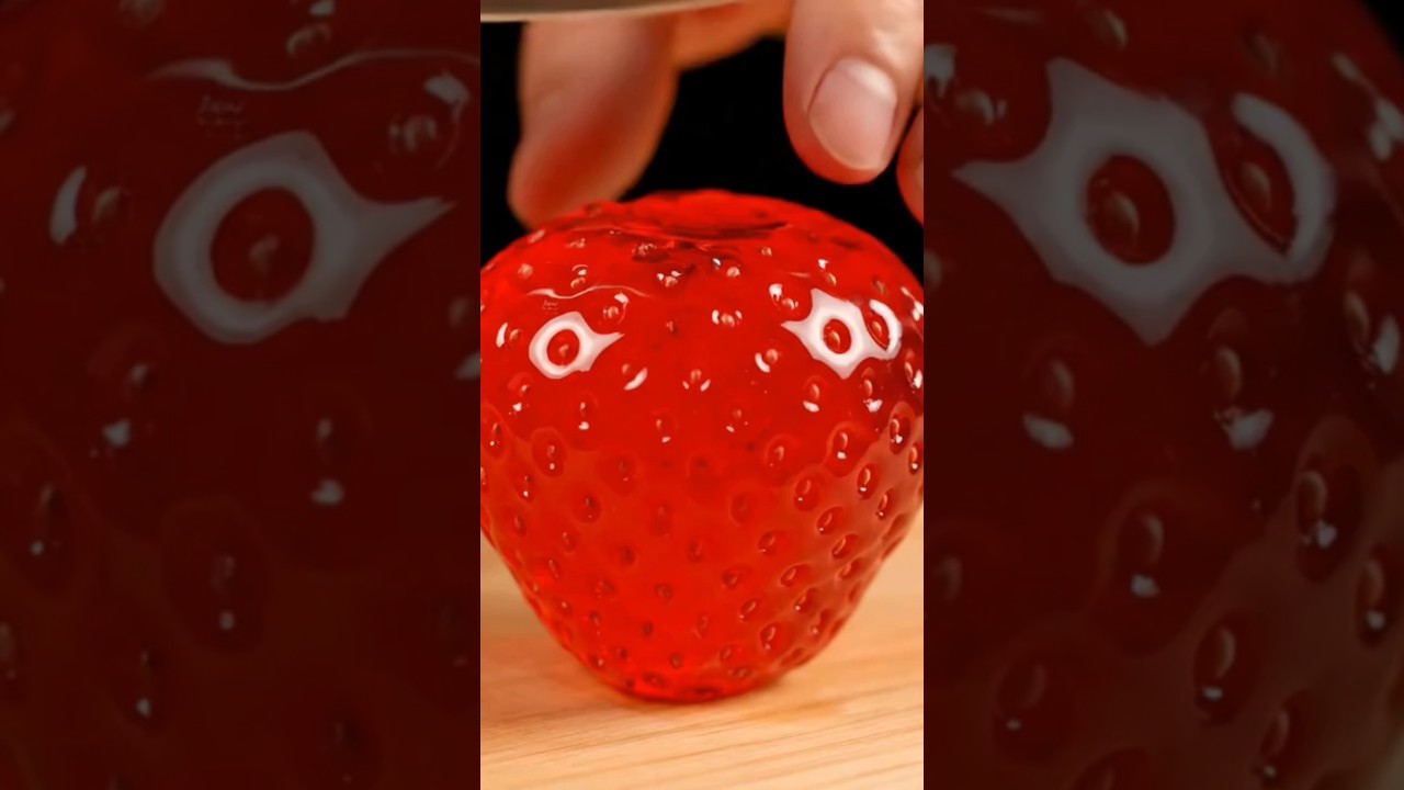 Cutting Glass Fruit Strawberry 🍓 ASMR 