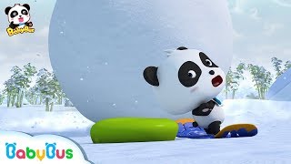 a big snowball run baby panda baby pandas magic bow tie magical chinese characters babybus
