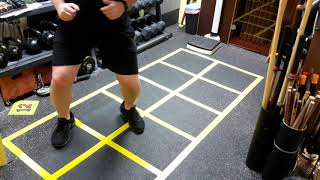 Double Agility ladder station for footwork