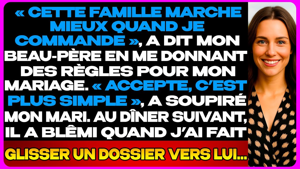 Mon Beau-Père Dictait Nos Règles De Vie… Jusqu’Au Dîner Où Je Lui Ai Glissé Un Dossier