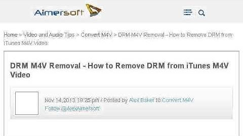 How-To Remove DRM From Itunes M4V Movie
