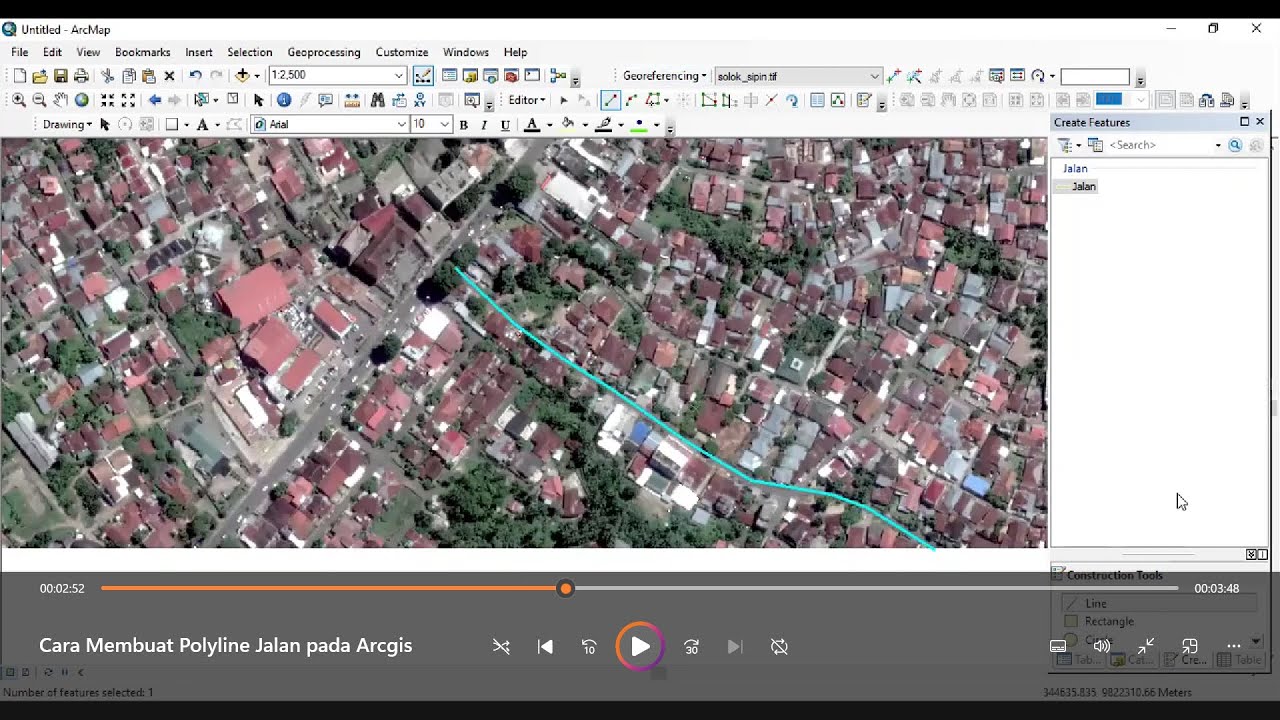 Cara Membuat Polyline Jalan pada ArcGIS - YouTube