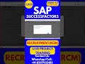 SAP SuccessFactors RCM Training Online Tutorial Class 52 20th Feb 2026 #sapsuccessfactorstraining