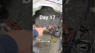 Day 17: Pulling the subframe out of the pro car! #350z #drift #eventprep #car