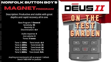 Deus 2 MAGNET PROGRAM On The Test Garden | With Settings | Metal Detecting