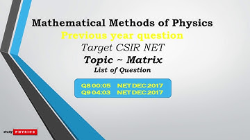2.5 | Matrix problem series। Previous years question।CSIR UGC NET PHYSICS|