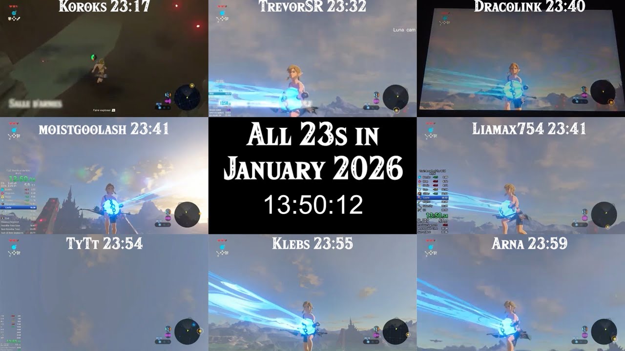 Speedrun Comparaison Any% Zelda BotW All 23min (BLSS)