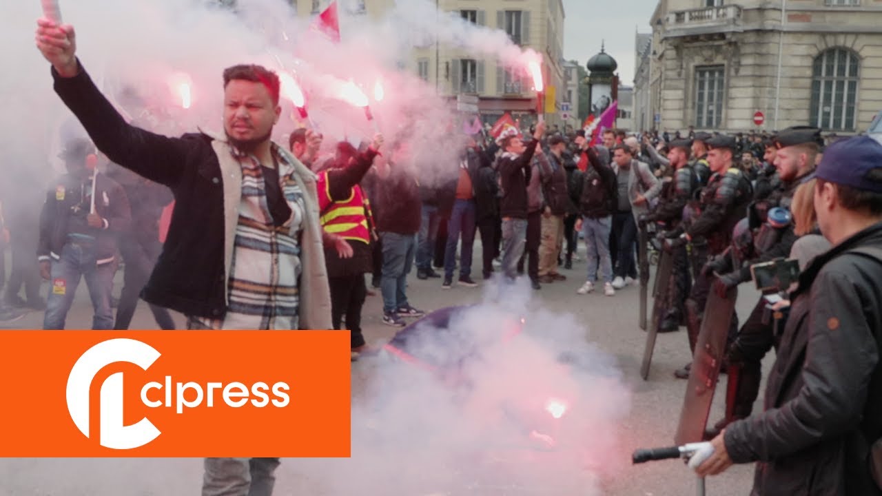 ⁣Chose France : manifestation contre la réforme des retraites (15 mai 2023, Paris, France) [4K]