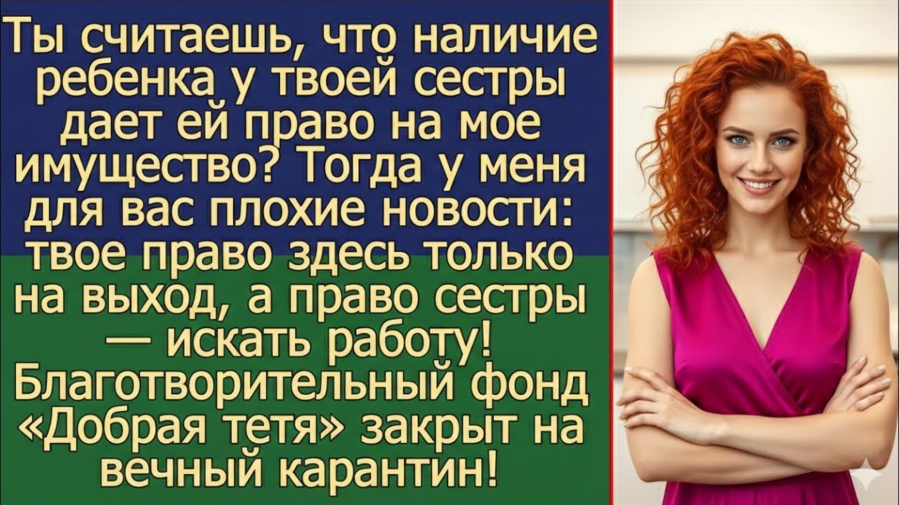 Ты считаешь что наличие ребенка у твоей сестры дает ей право на мое имущество? Истории из жизни