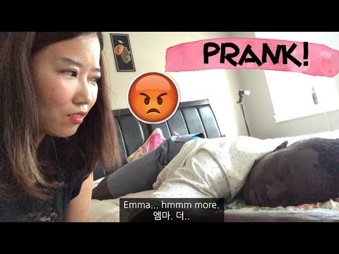 calling-ex-girlfriend's-name-in-sleep-prank-on-korean-wife-|-she-flipped-out!