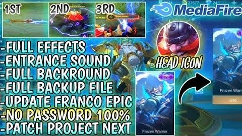 FREE EPIC SKIN FRANCO | SCRIPT TUTORIAL | MLBB | W/BACKUP FILES