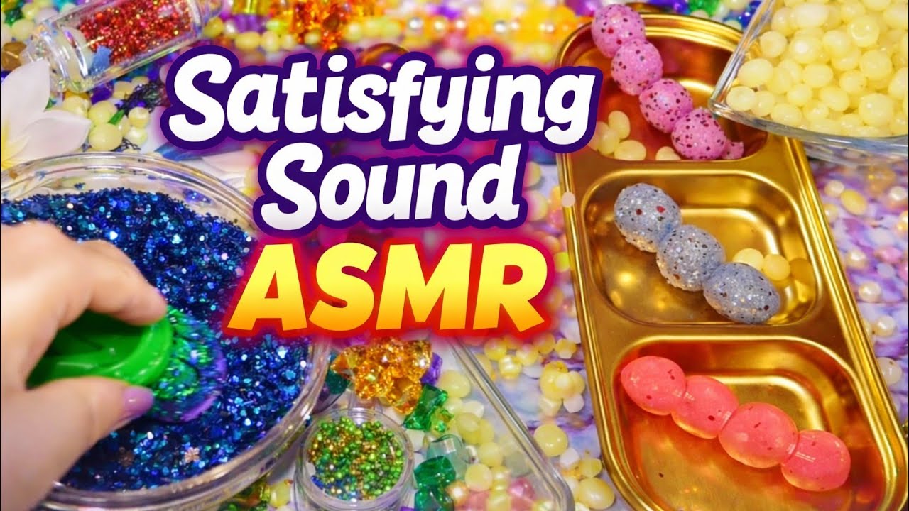 Satisfying ASMR Sounds 😍 Glitter, Beads & Relaxation Oddly Satisfying ...