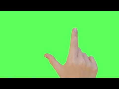 Female hand touching, clicking, tapping dragging and swiping on chroma key green screen background.