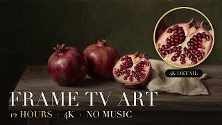 Frame TV Art | Dark Fruit Still Life Painting – Pomegranate Study | 12 Hours 4K, No Music screenshot 3