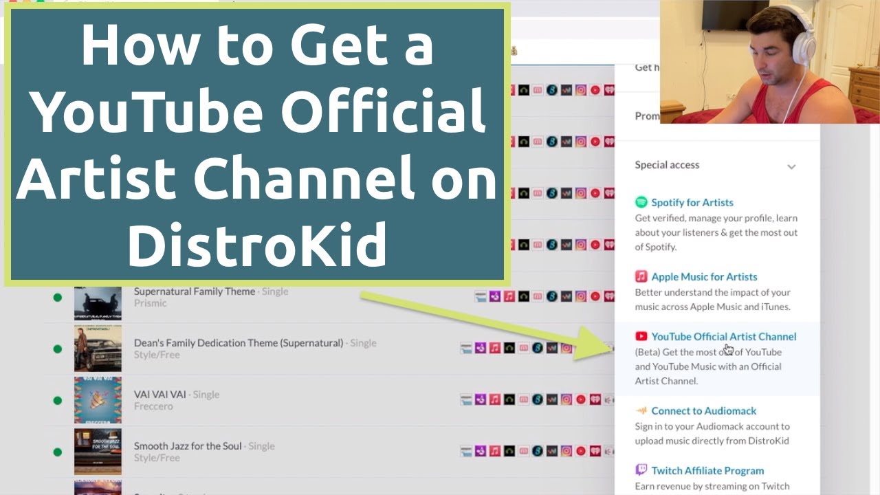 How to Get a YouTube Official Artist Channel on DistroKid Tutorial