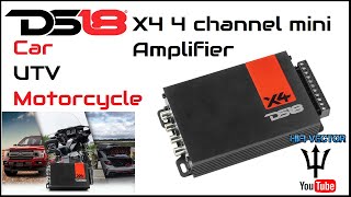 DS18 X4 amp dyno 4 channel mini amplifier car UTV motorcycle