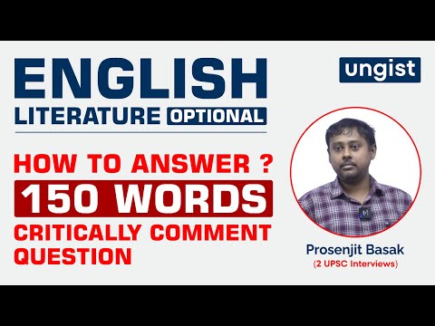 Answer Writing in UPSC English Literature Optional | 150-Word ‘Critically Comment’ Explained