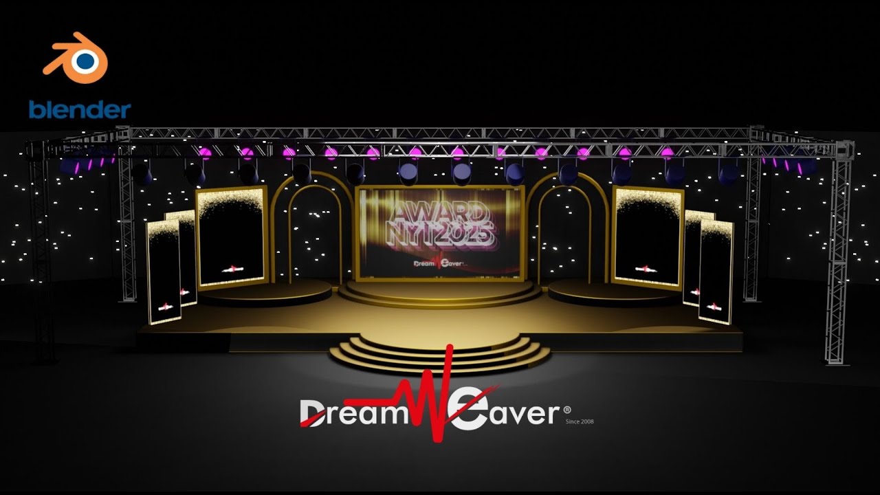 Stunning Award Show 3D Stage Design by Dreamweaver Event | Event Management in Bangladesh